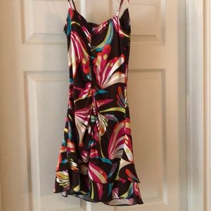 Spaghetti strap multicolor mink dress